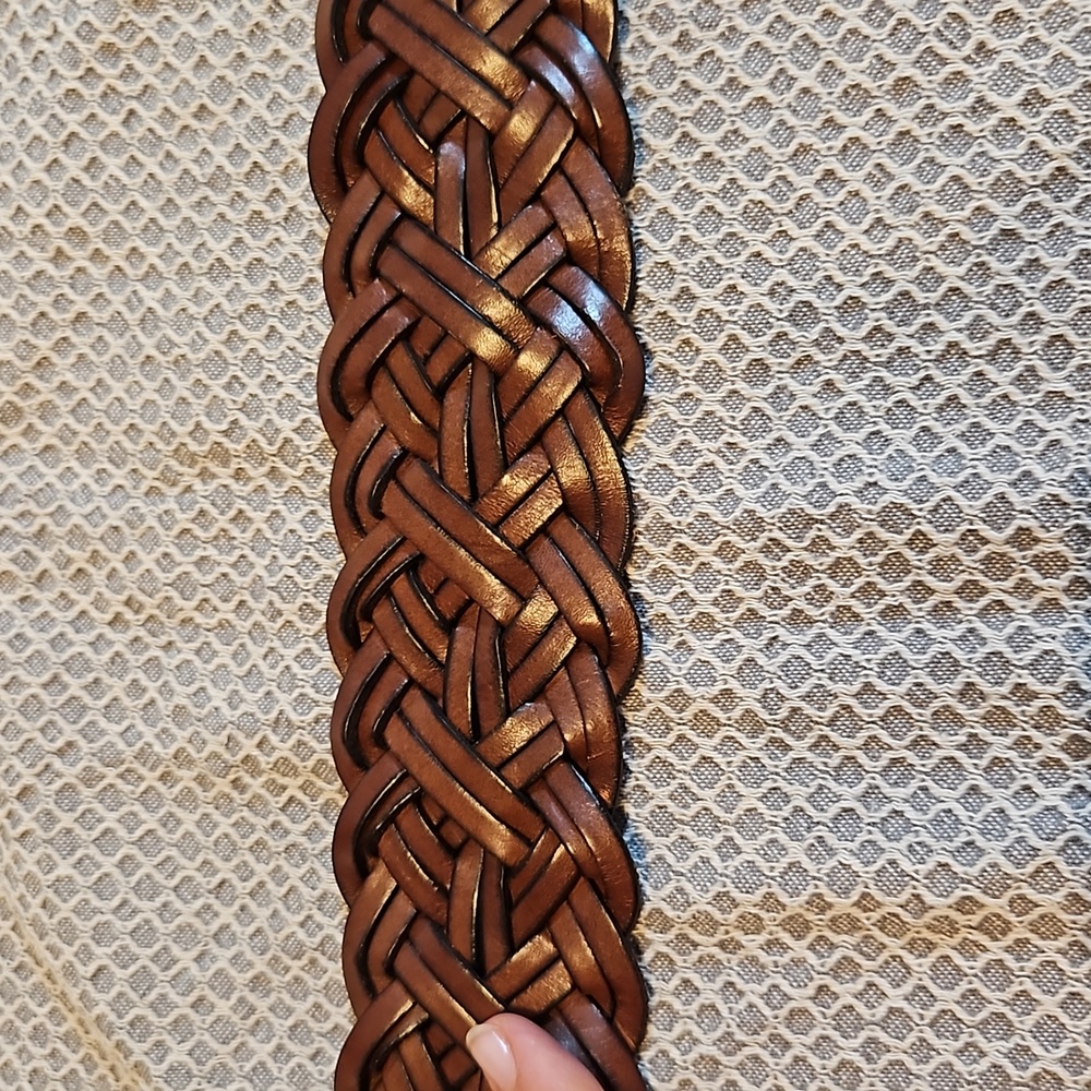 Wide RALPH LAUREN woven leather belt excellent preloved condition fit size 18-22 - Picture 14 of 16